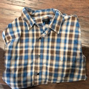 J Crew plaid shirt medium brown blue